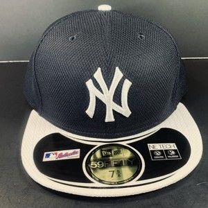 New York Yankees New Era 59fifty NE Tech 7 5/8 Authentic Baseball Hat Cap Blue